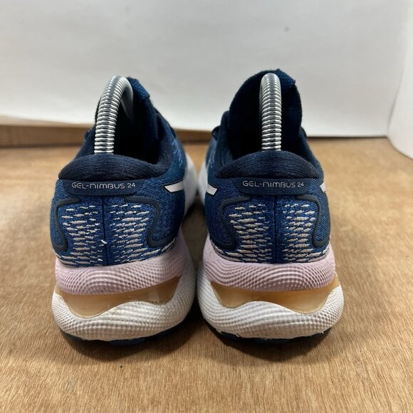 ASICS Gel-Nimbus 24 Women’s 8 Blue Pink Running Shoes Athletic Sneakers Casual - Picture 4 of 9